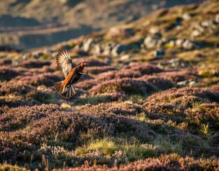 Country Sports Scotland Grouse in flight on Scottish hill